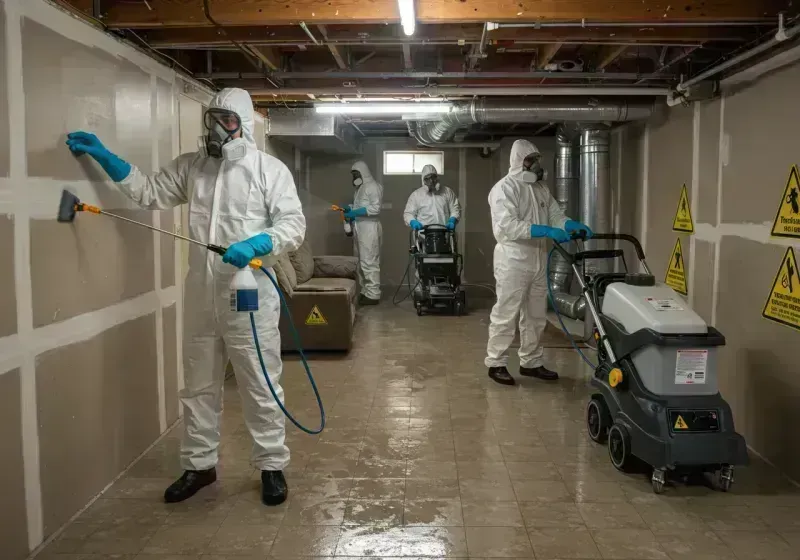 Basement Moisture Removal and Structural Drying process in Rosa Sanchez, PR